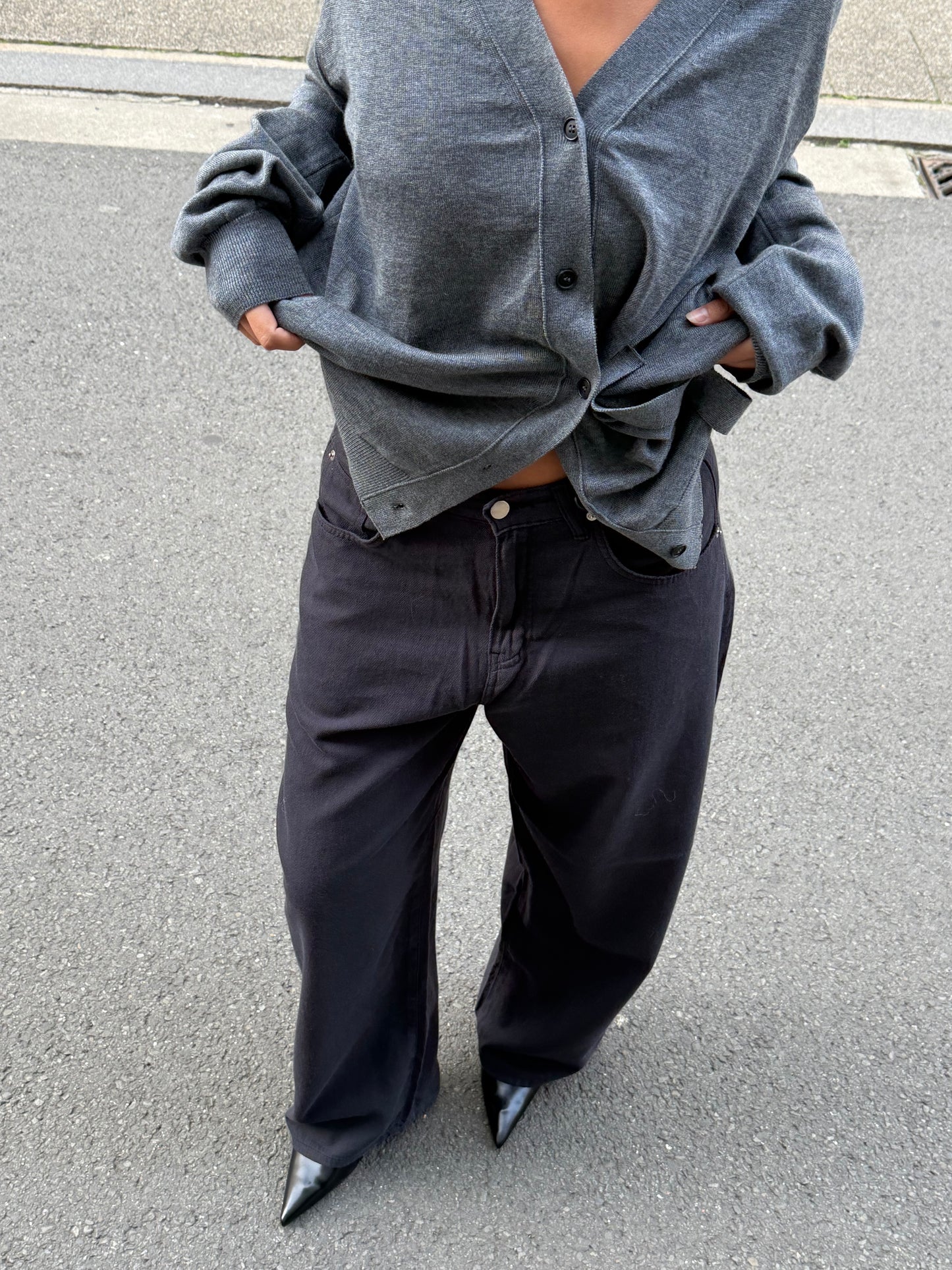 Baggy Wide Leg Pants Navy