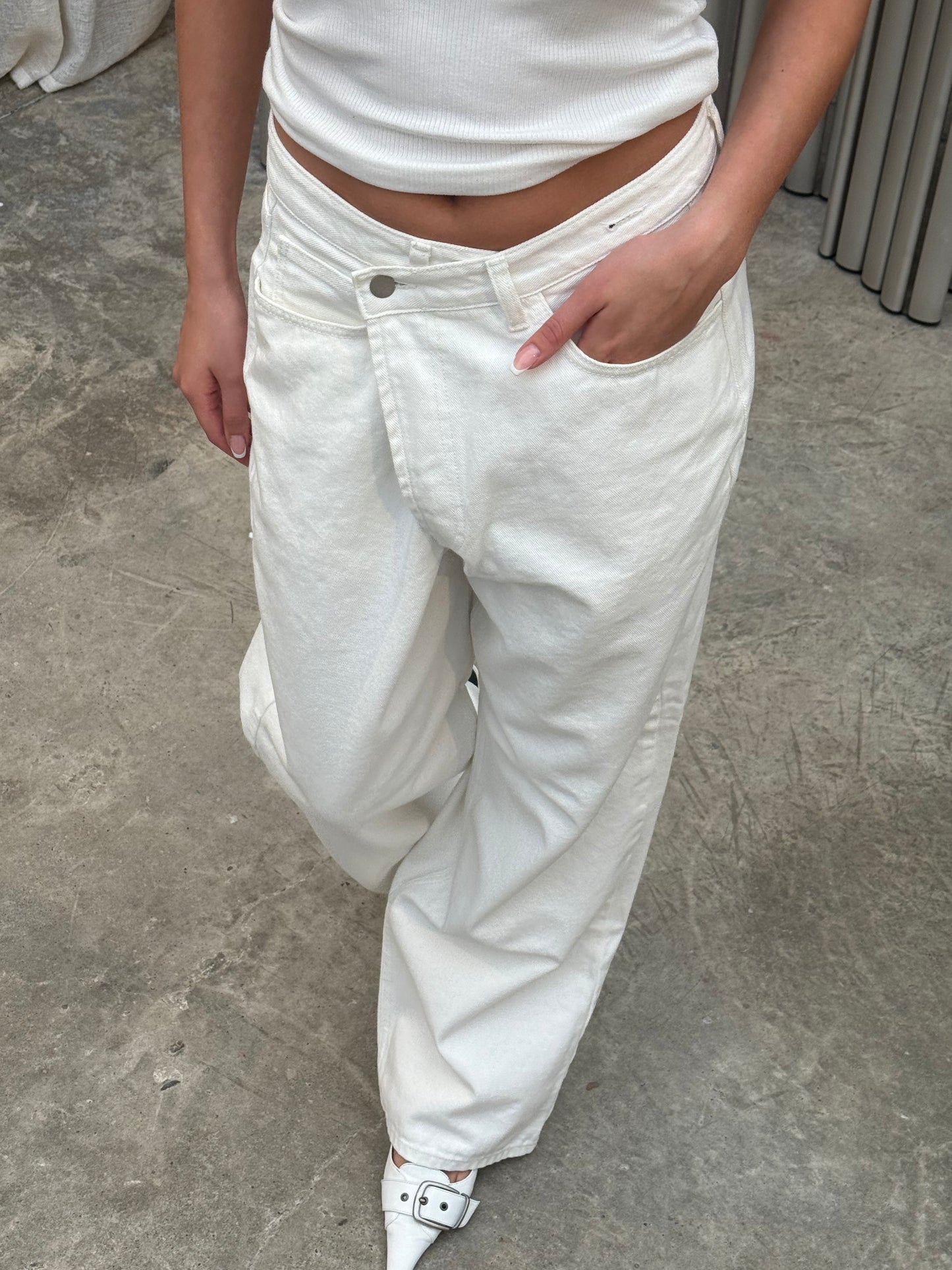 Criss Cross Jeans Off White