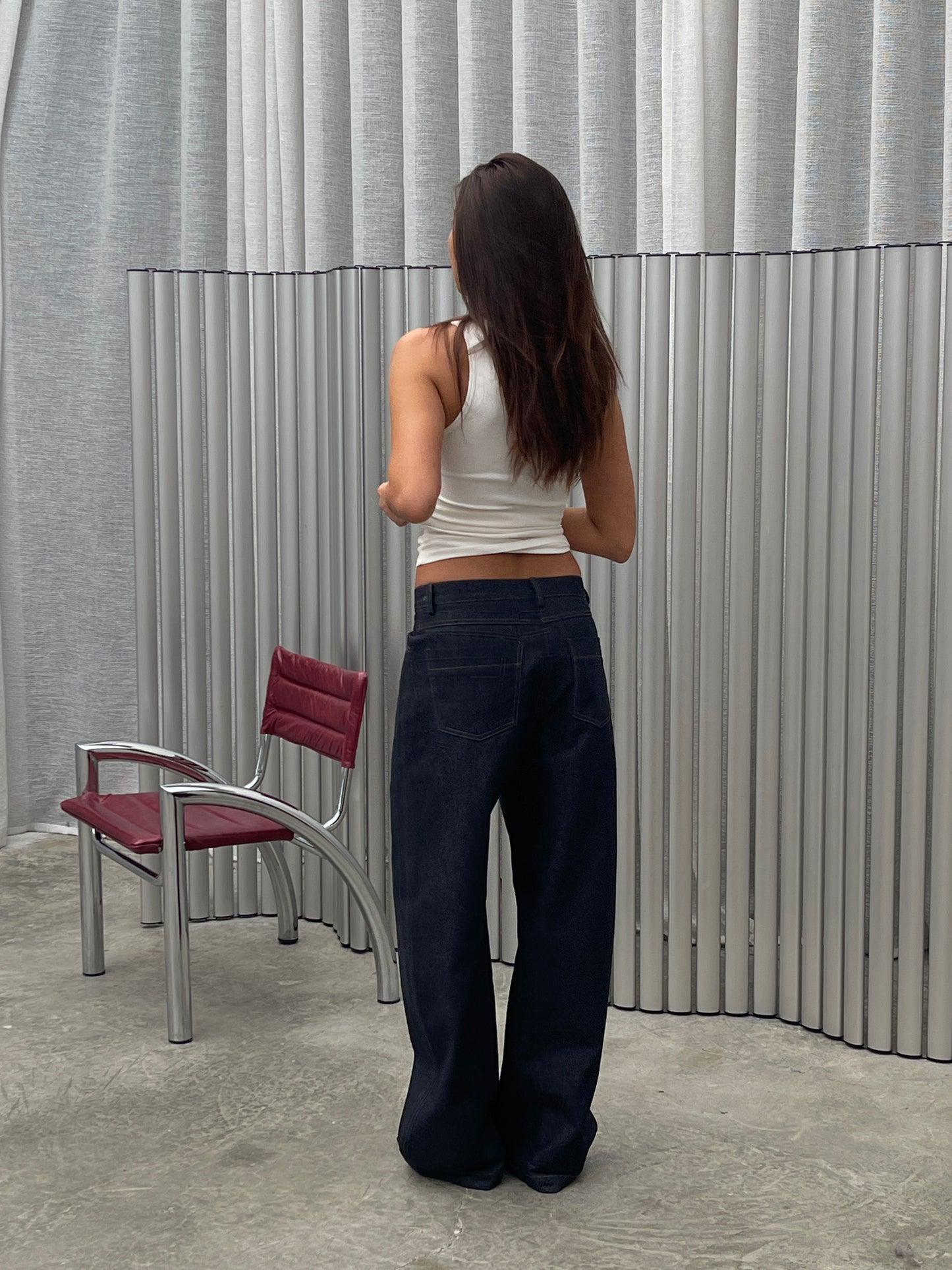 Straight Fit Dark Blue Jeans