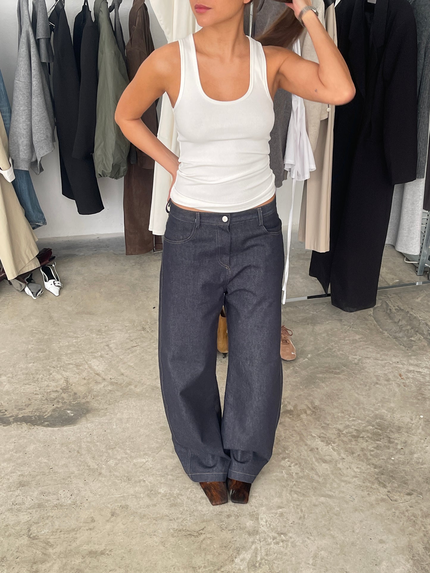 Straight Fit Dark Blue Jeans