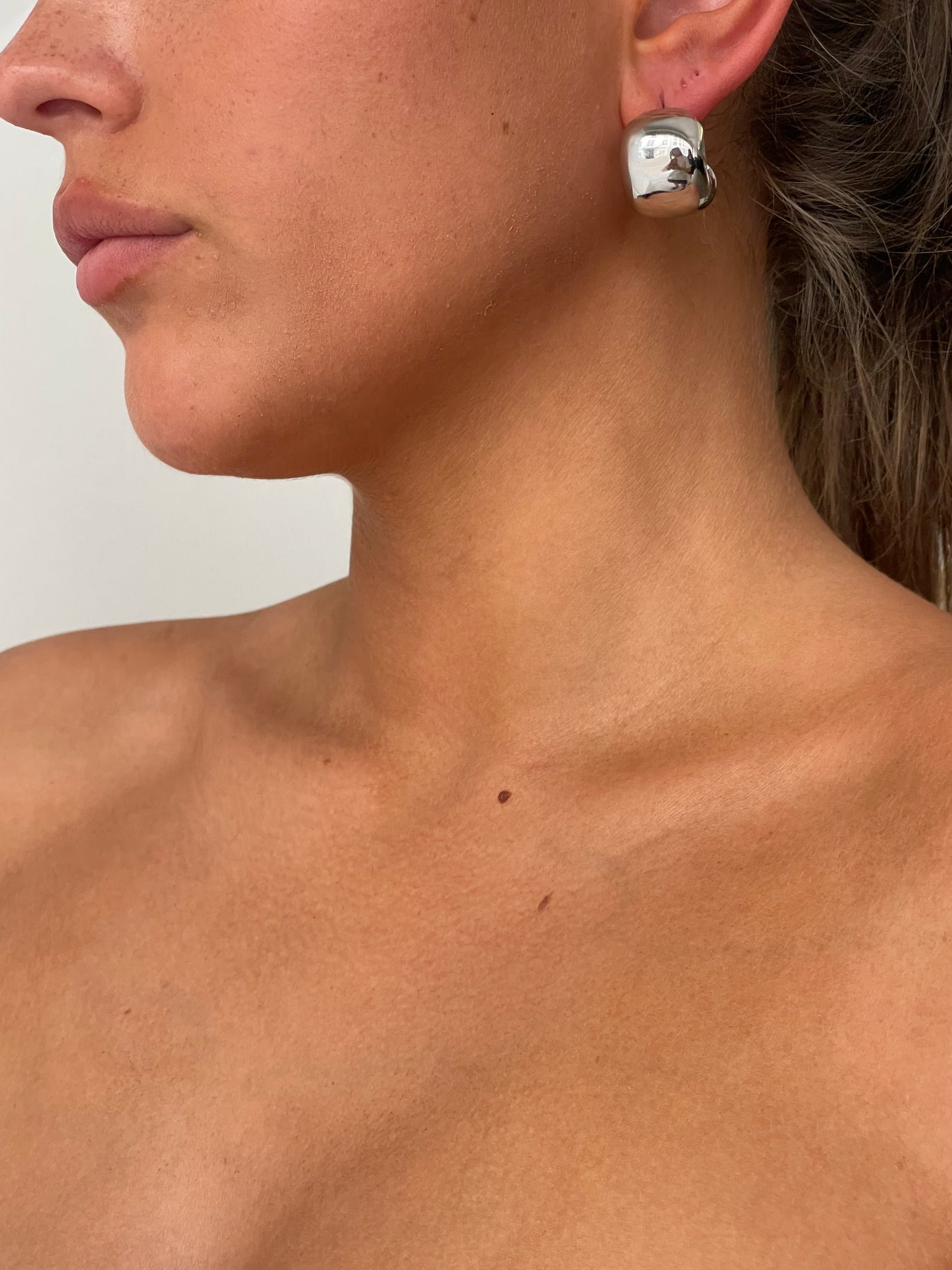 Big Round Earrings Silver