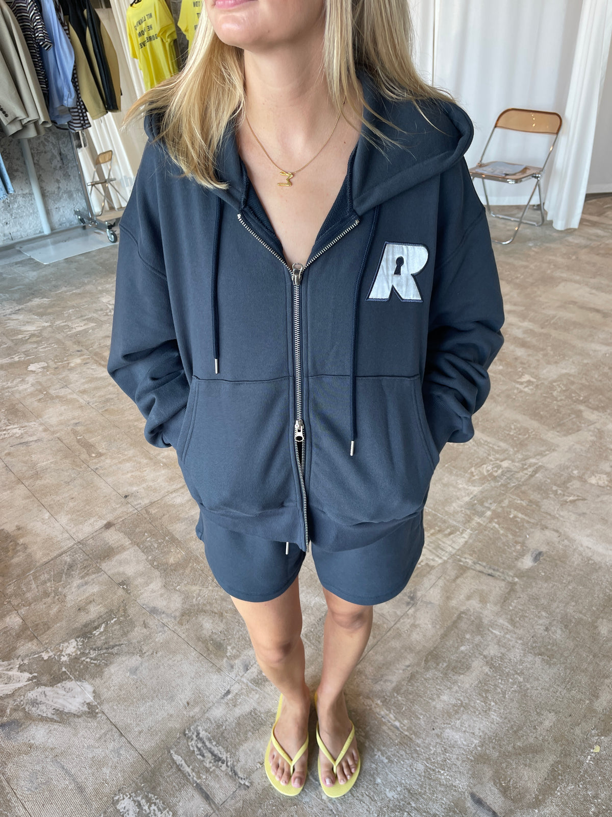 Signature Zip Hoodie Blue