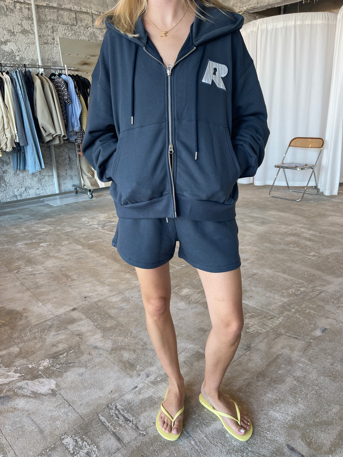 Signature Zip Hoodie Blue