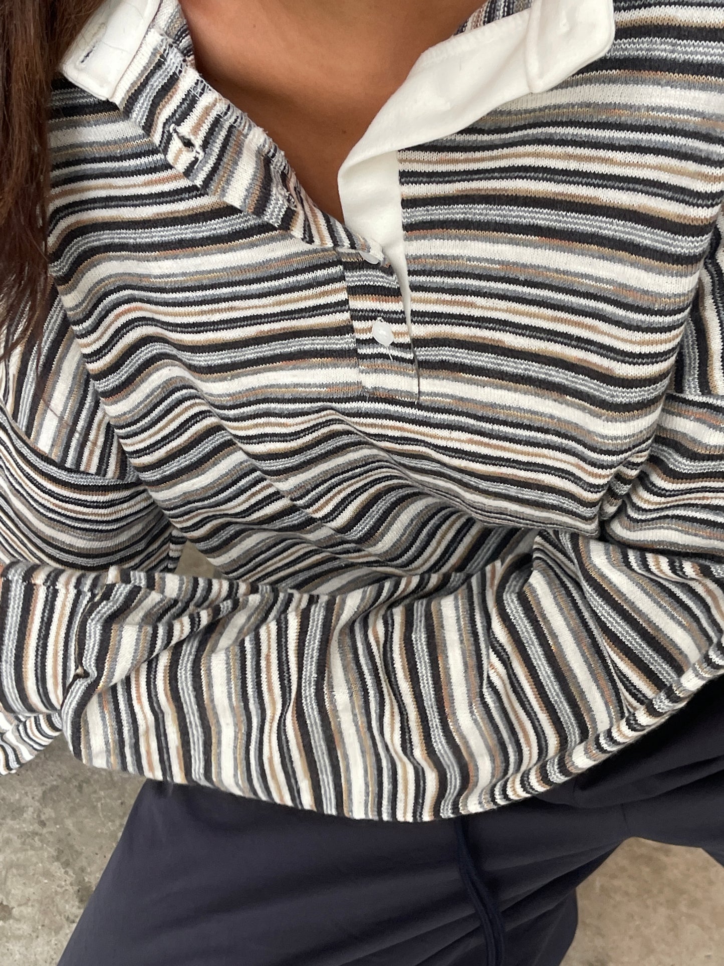 Collared Knitted Polo Clay