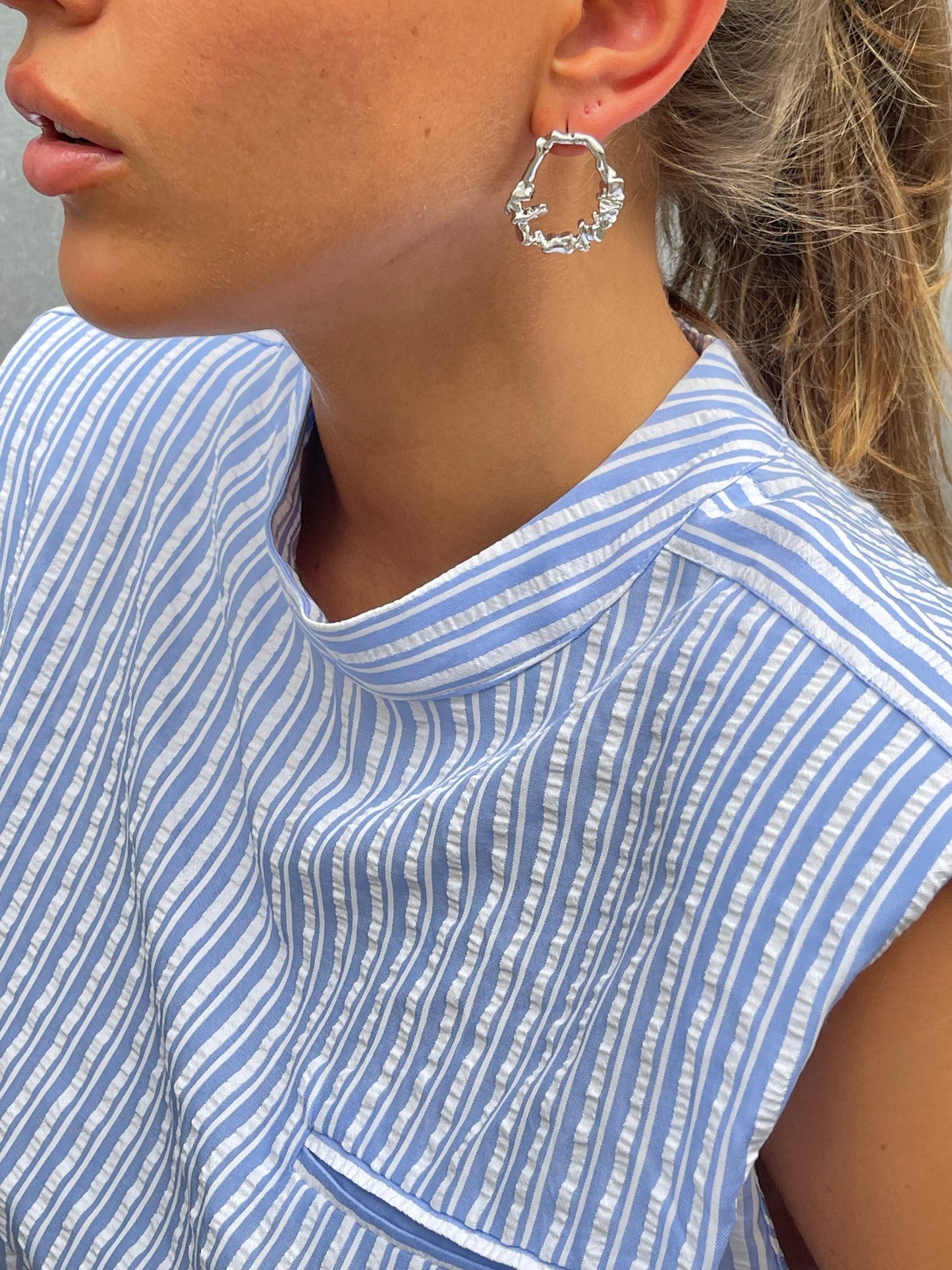 Distorted Earrings Silver