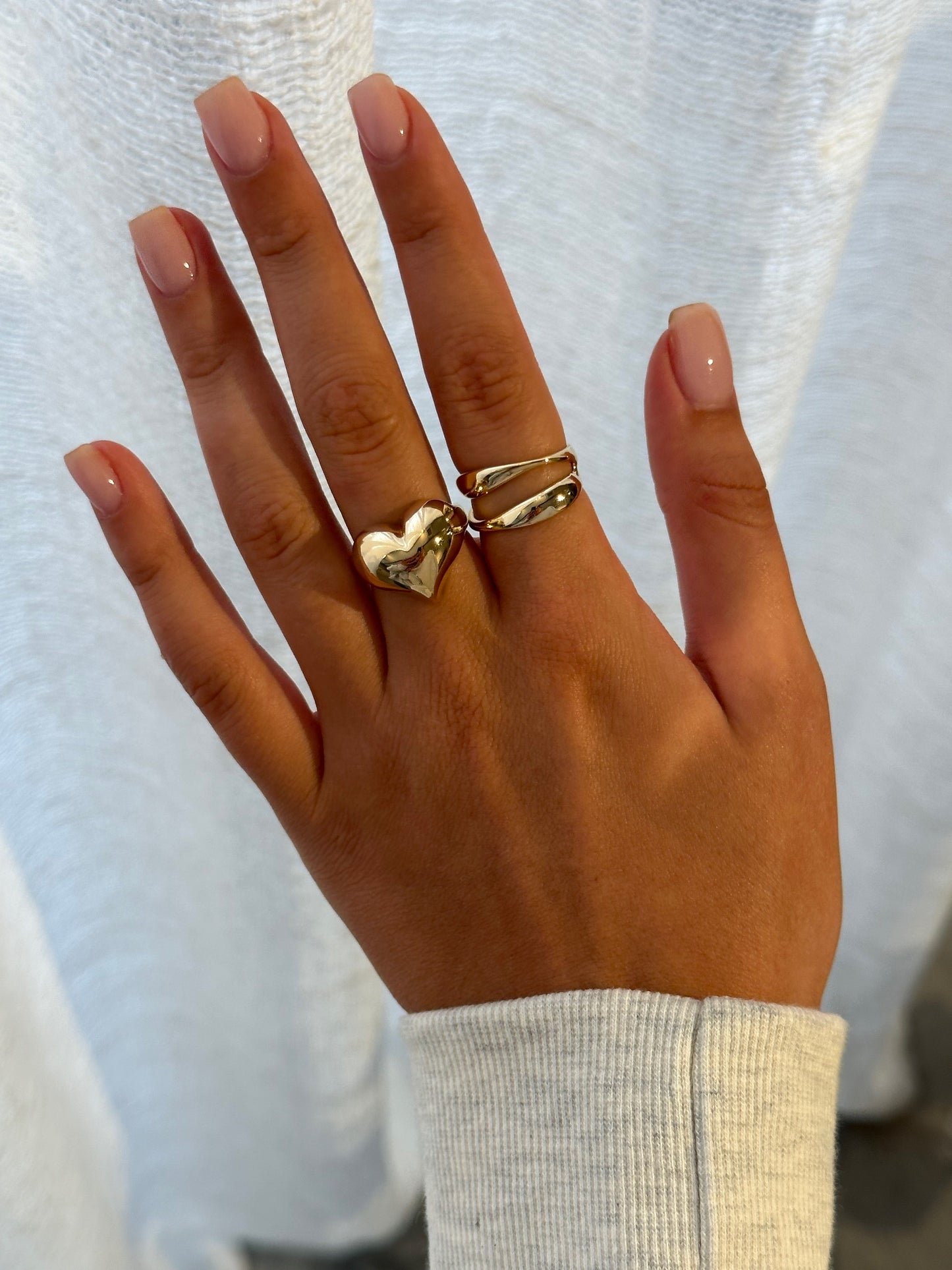 Heart Twist Ring Set Gold