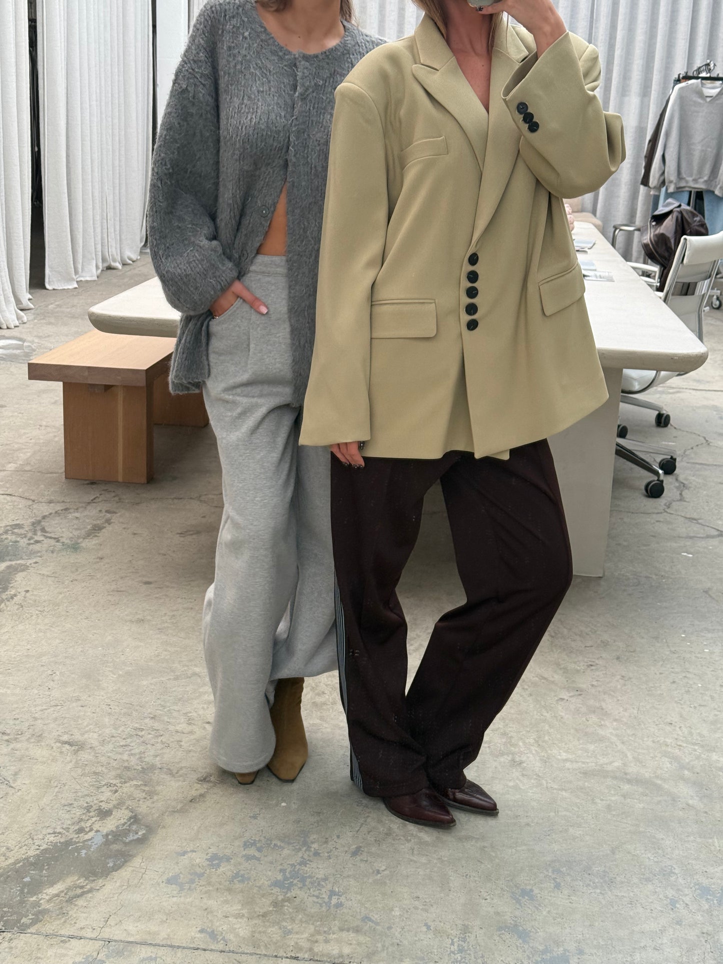 Oversized Multi Button Blazer Camel