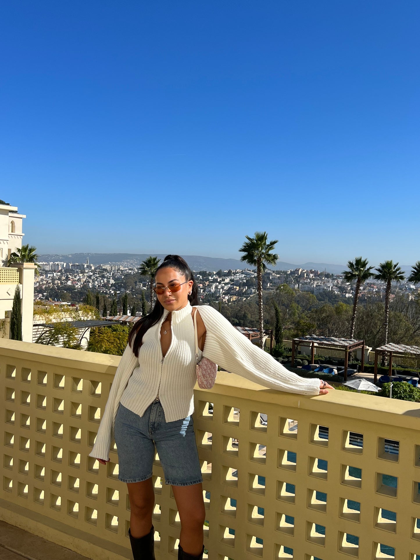 Co-Ord Ribbed Bolero Set Ivory