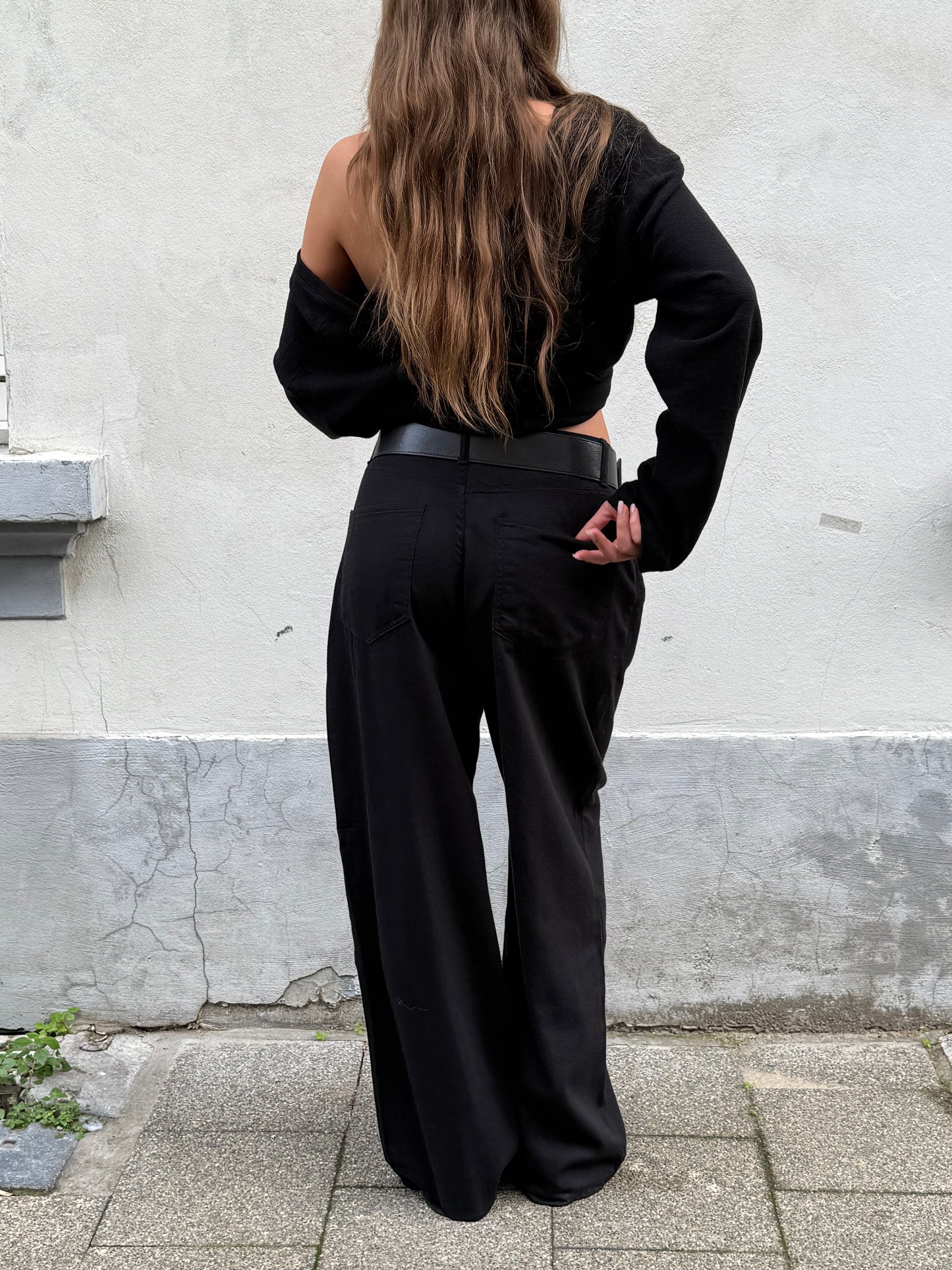 Baggy Wide Leg Pants Black