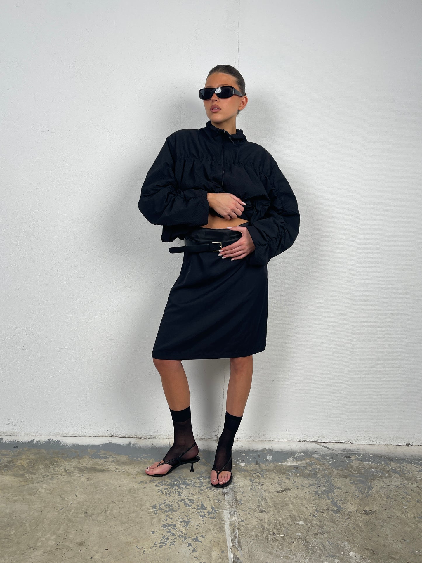 Belted Maxi Skirt Black