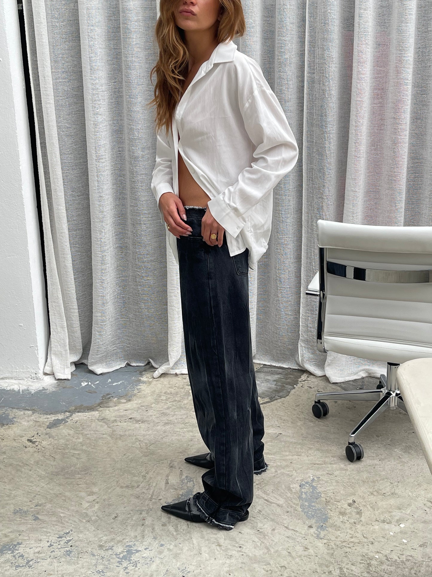 Low Rise Jeans Faded Black