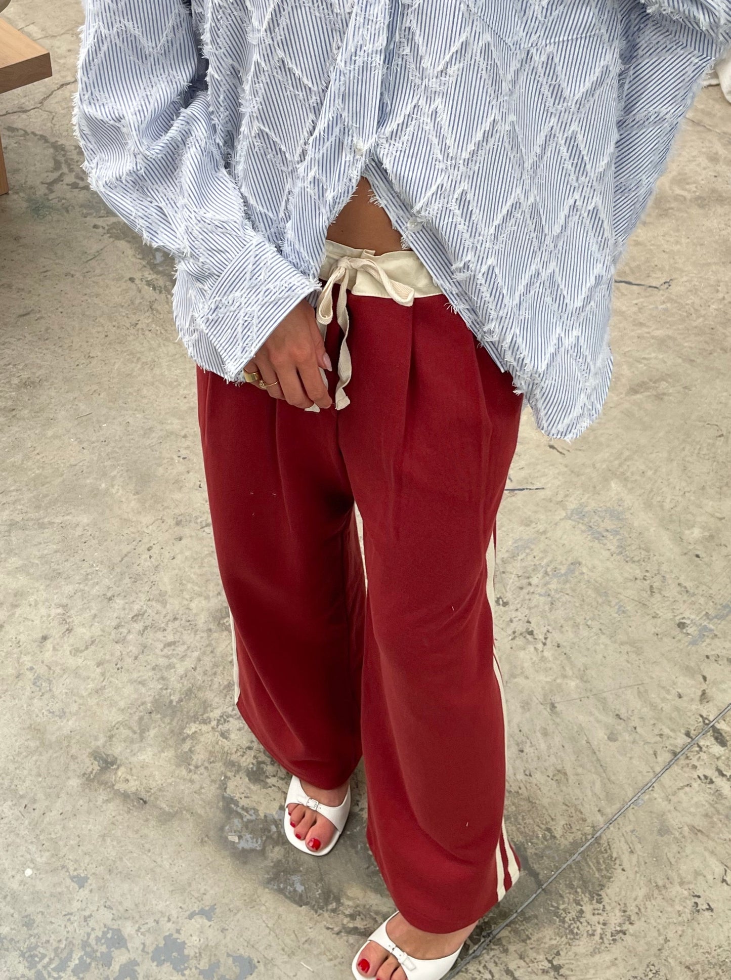 Two Striped Boxer Pants Red