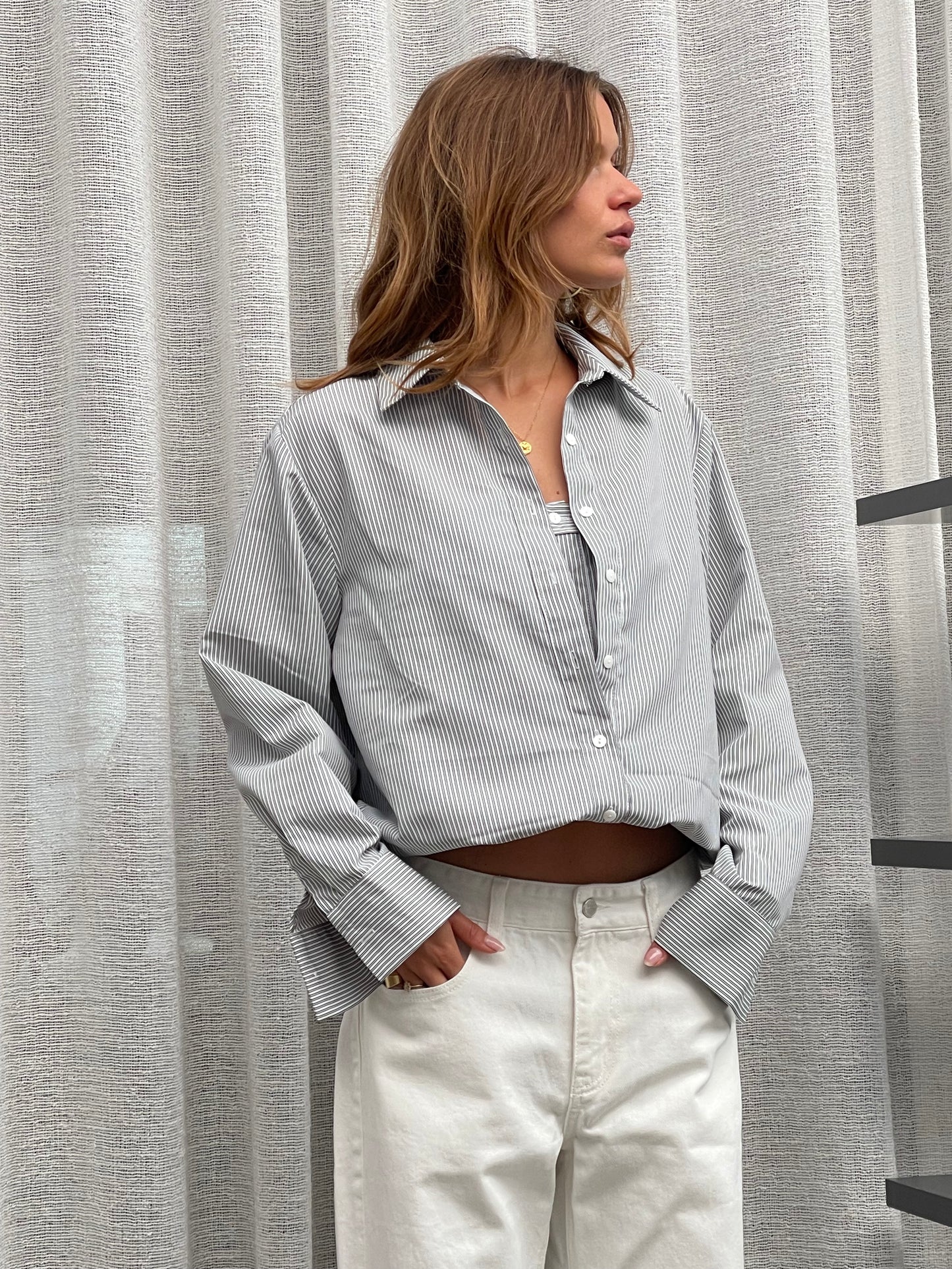 Folded Striped Shirt
