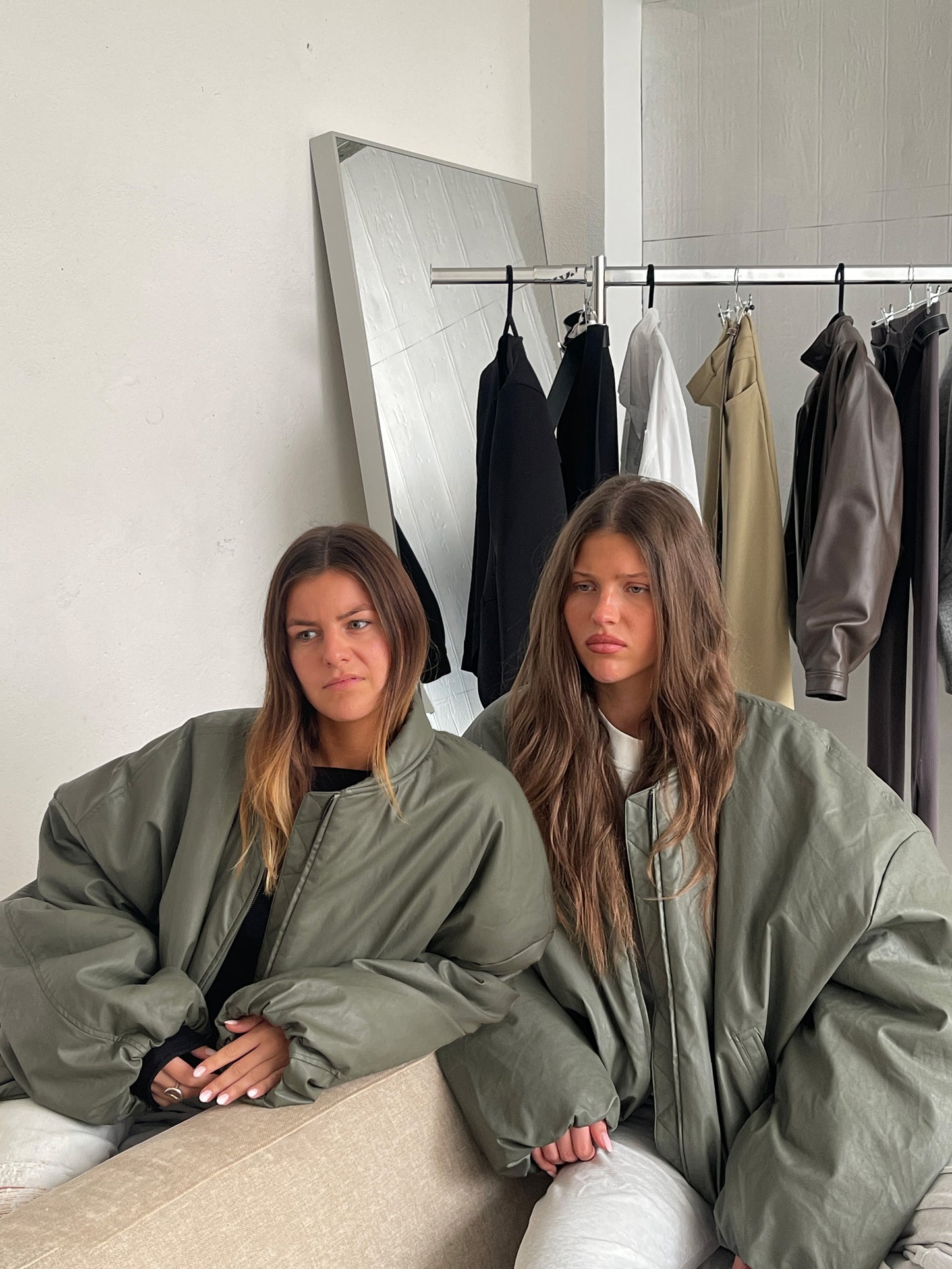 Oversized Bomber Oil Khaki