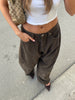 Baggy Wide Leg Corduroy Pants Khaki Brown