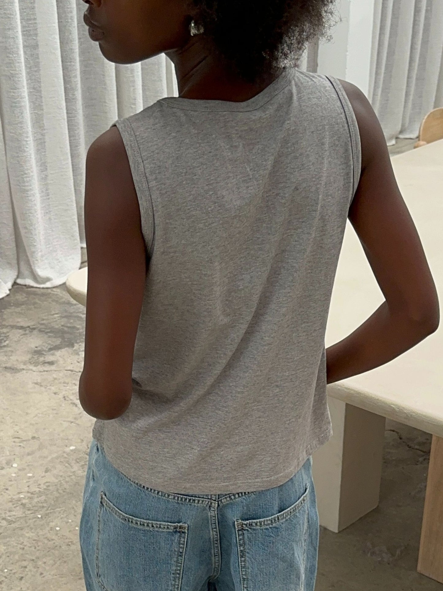 Double Layered Tank Top Grey
