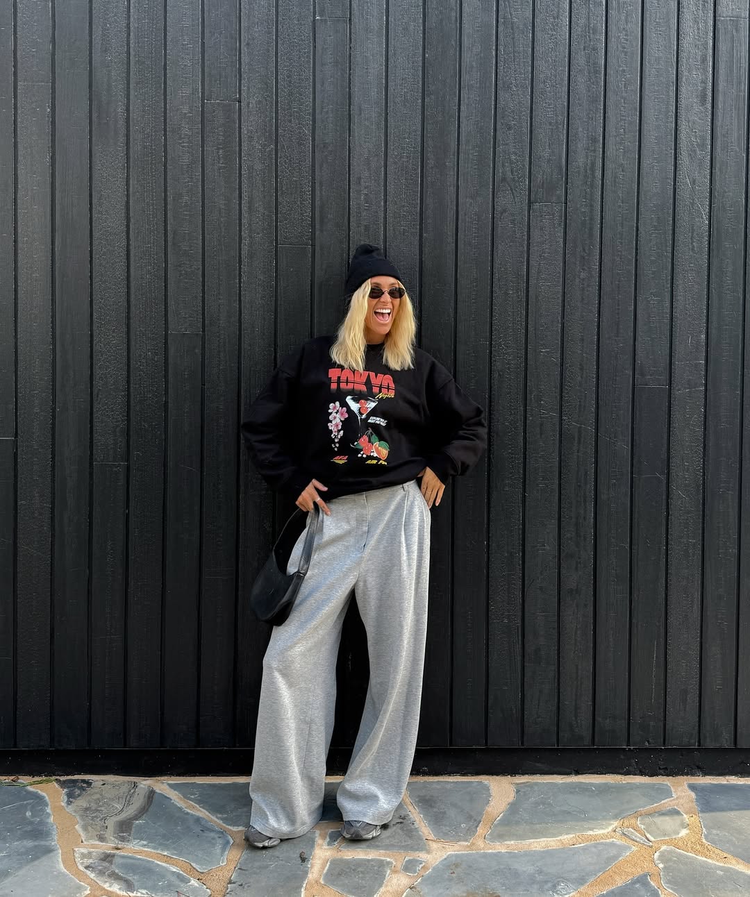 Front Pleated Jogger Pants Grey