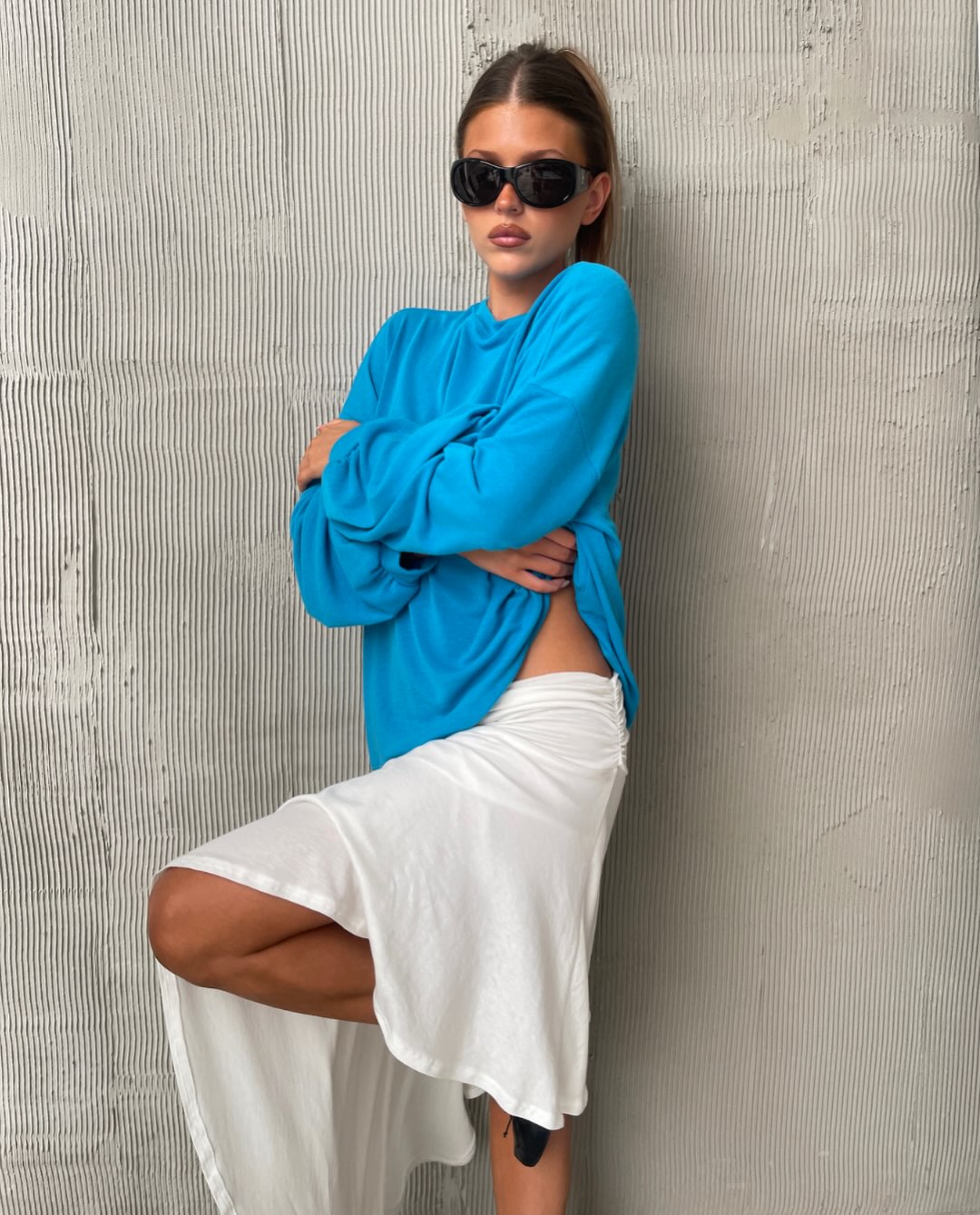 Basic Long Sleeve Tee Turquoise