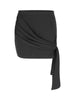Draped Belted Mini Skirt Black