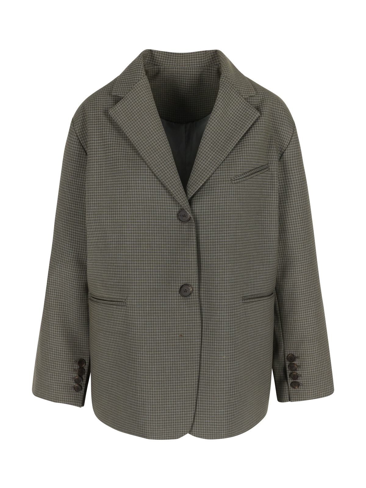 Oversized Checked Blazer Espresso