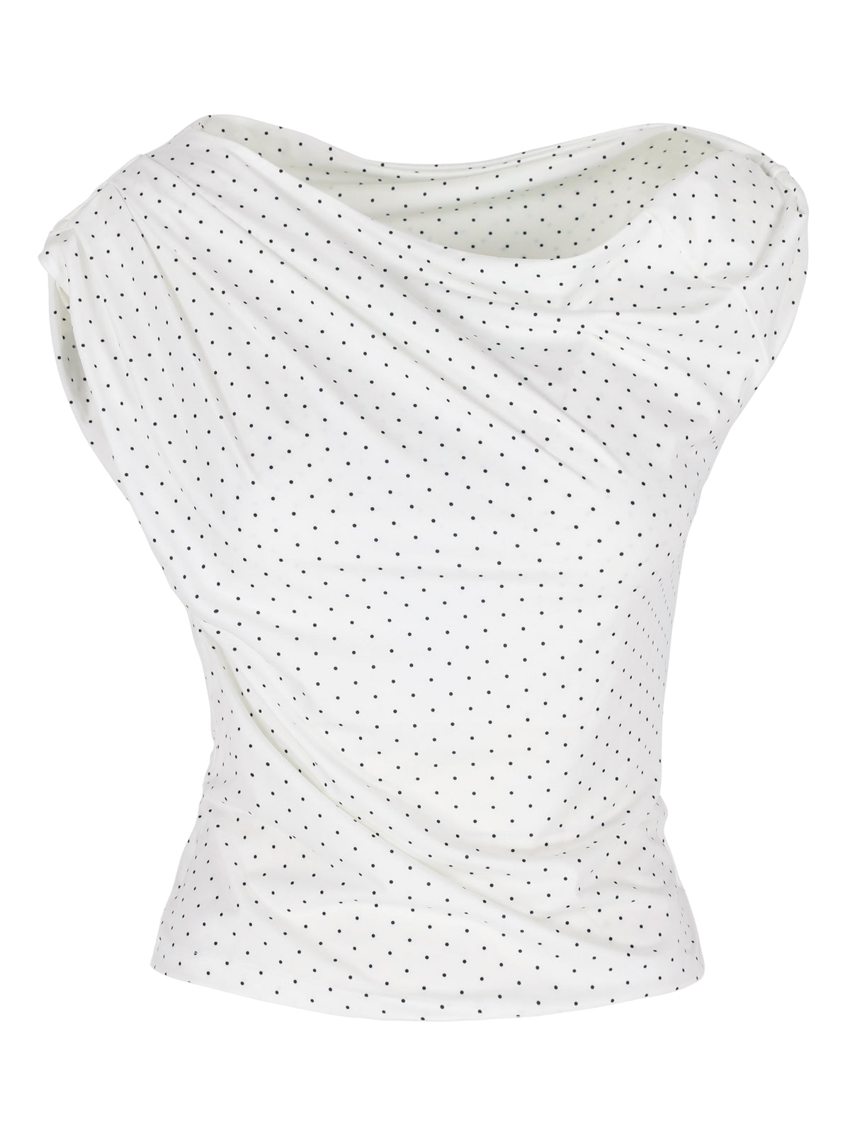 Twisted Draped Top Polka Dot