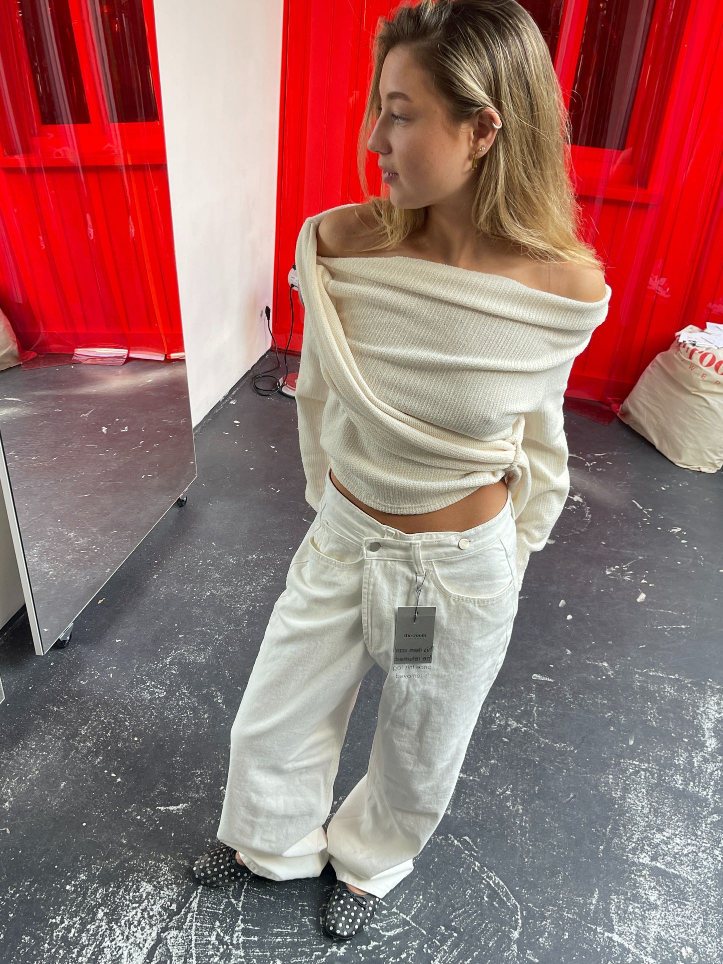 Criss Cross Jeans Off White