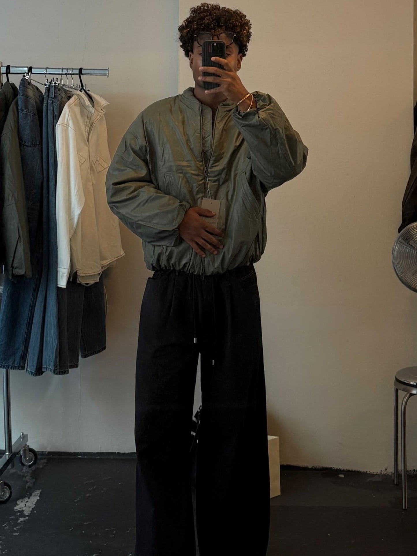 Oversized Bomber Oil Khaki