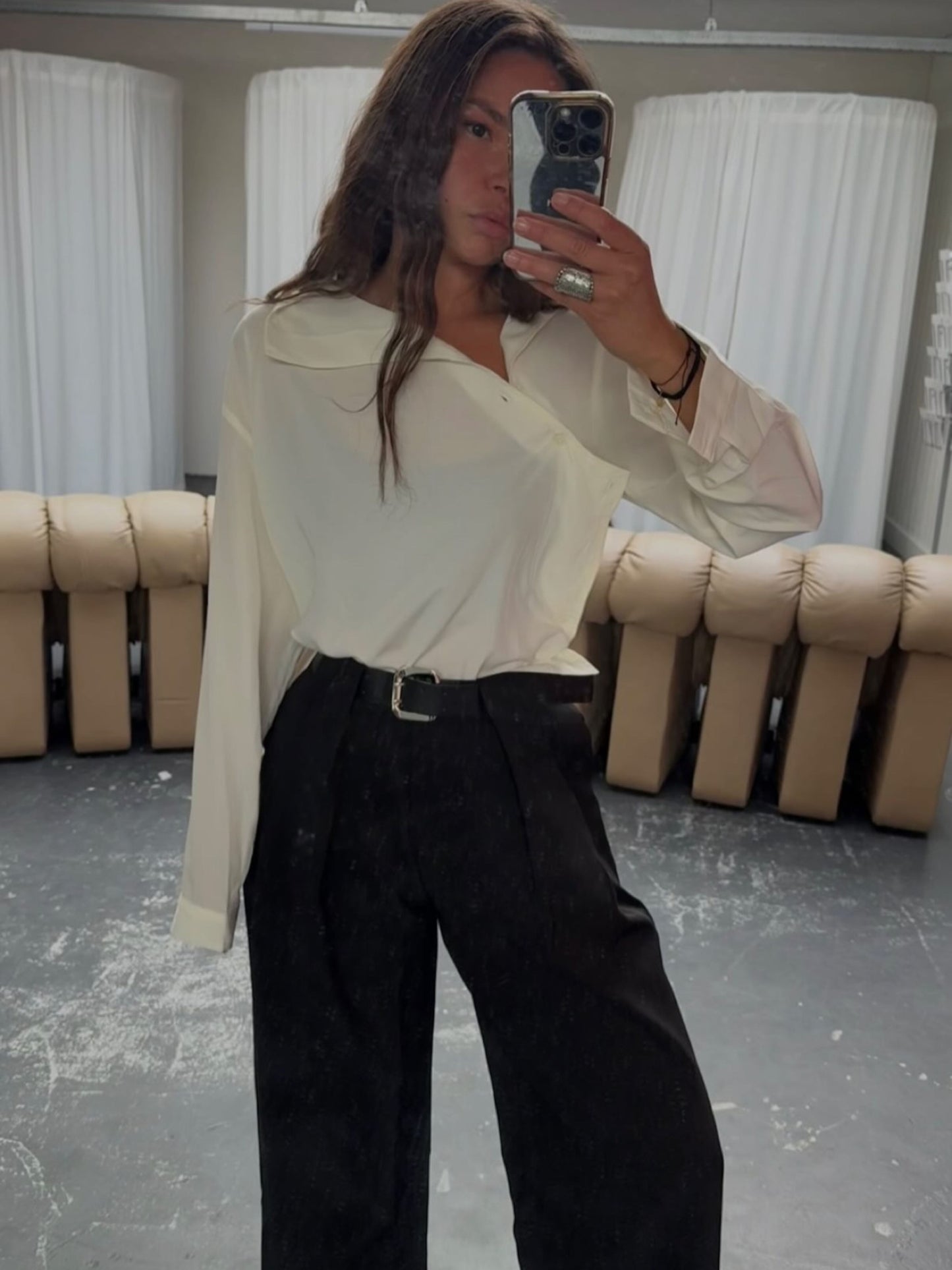 Side Buttoned Shirt Butter Cream