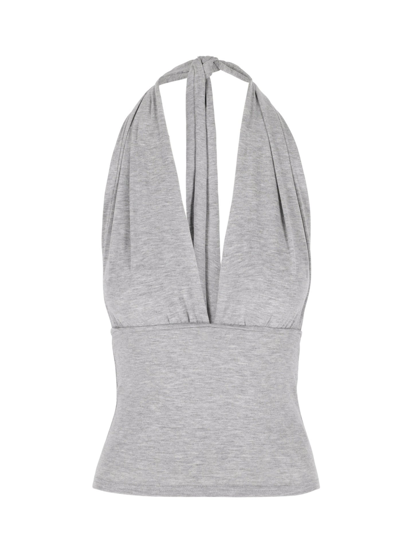 Deep Halter Neck Top Grey