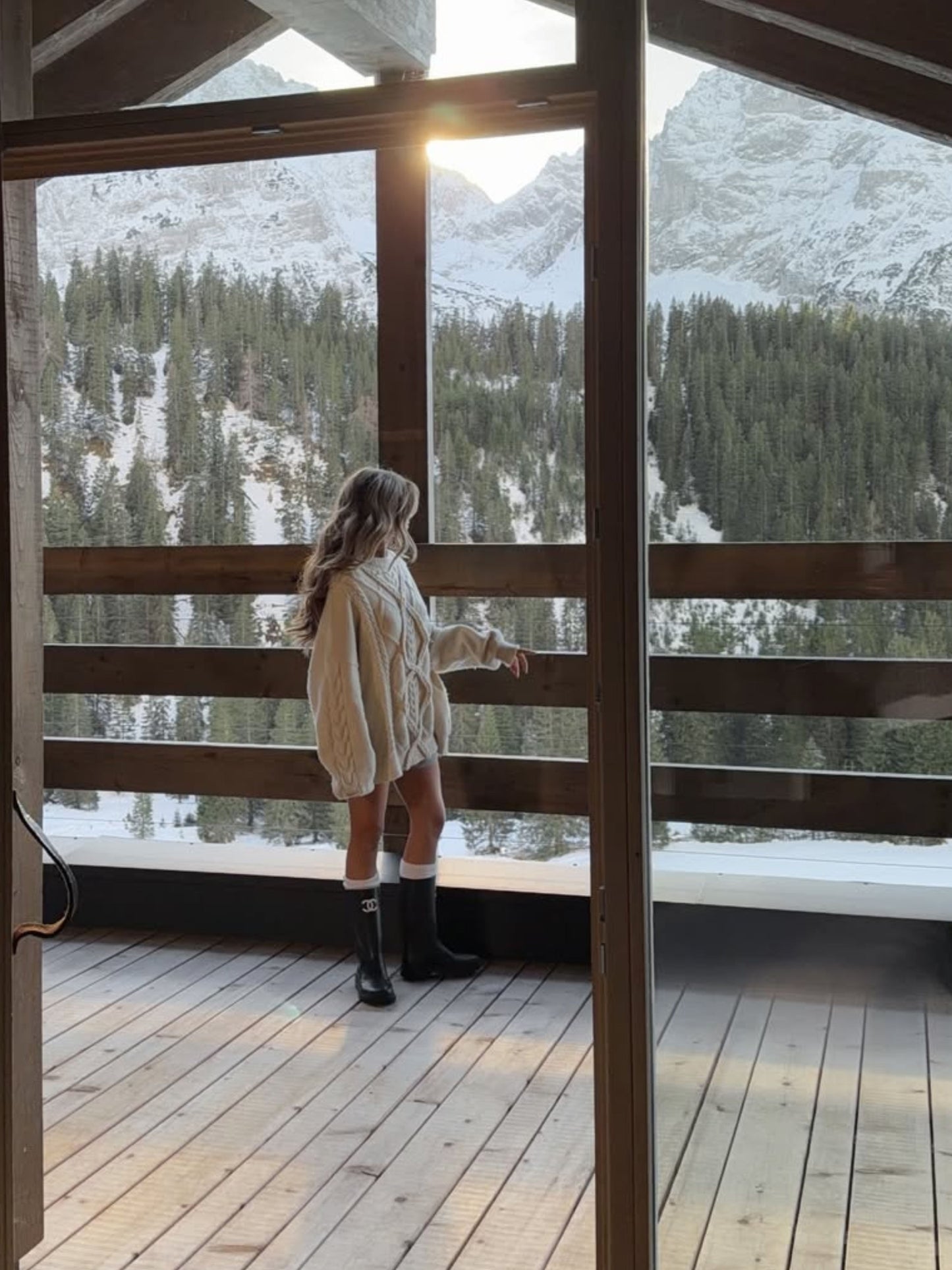 Übergroßer geflochtener Strick Creme