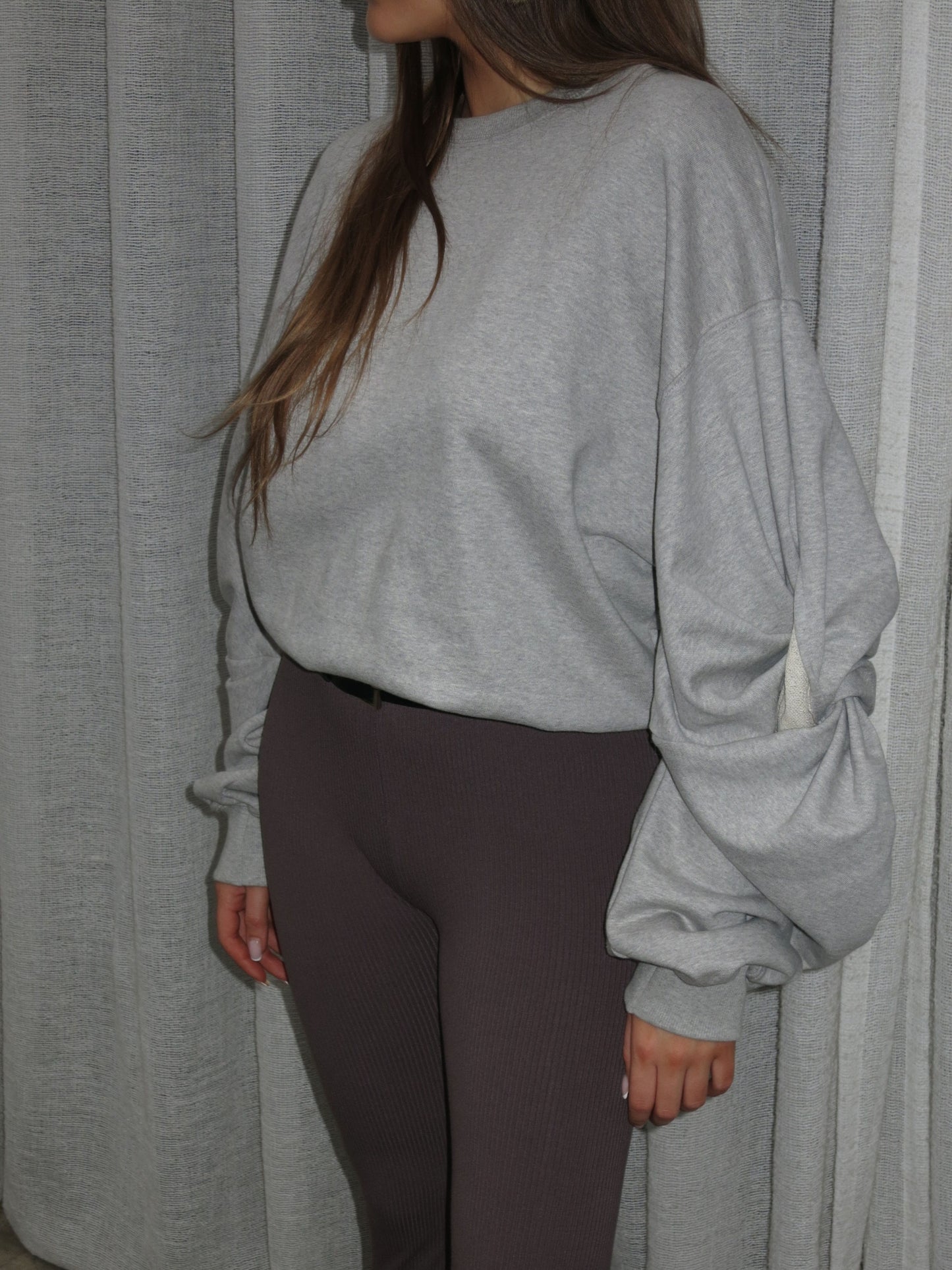 Oversized Twisted Longsleeve Sweater Grey