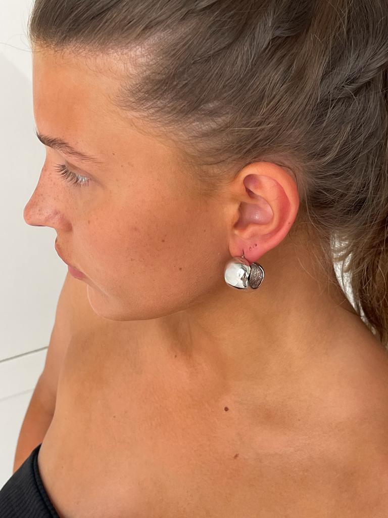 Big Round Earrings Silver