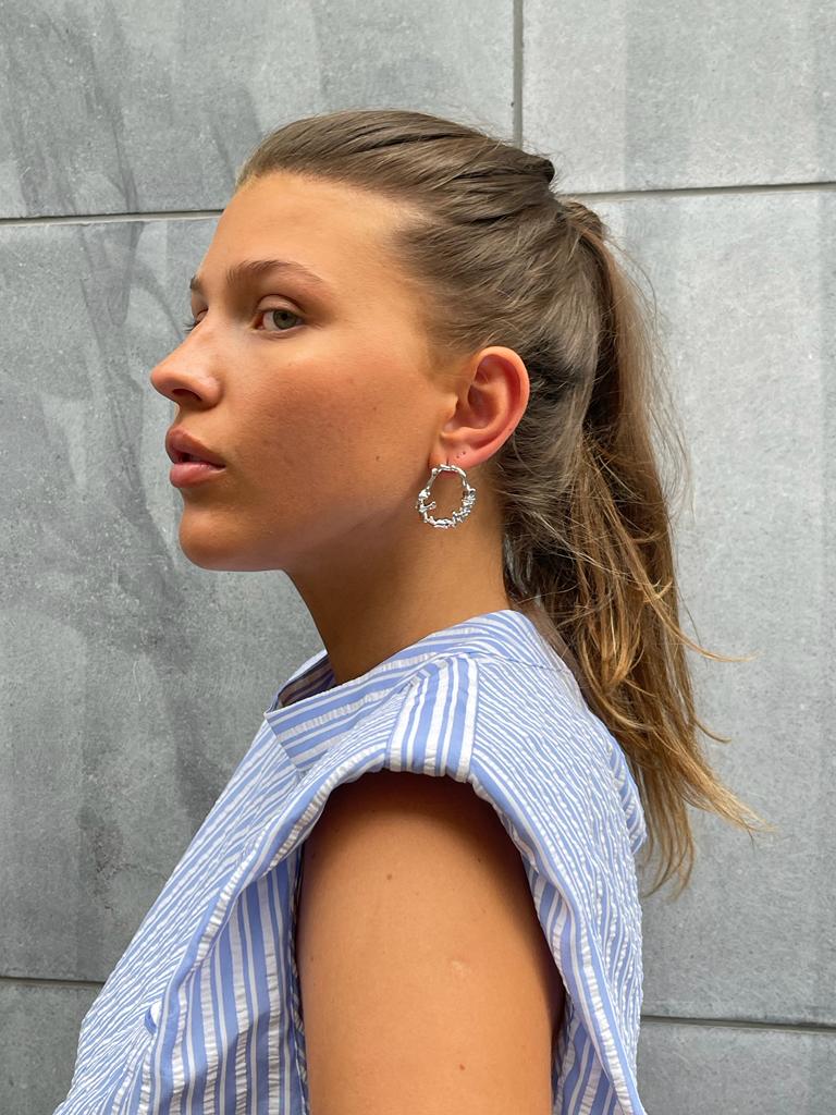 Distorted Earrings Silver