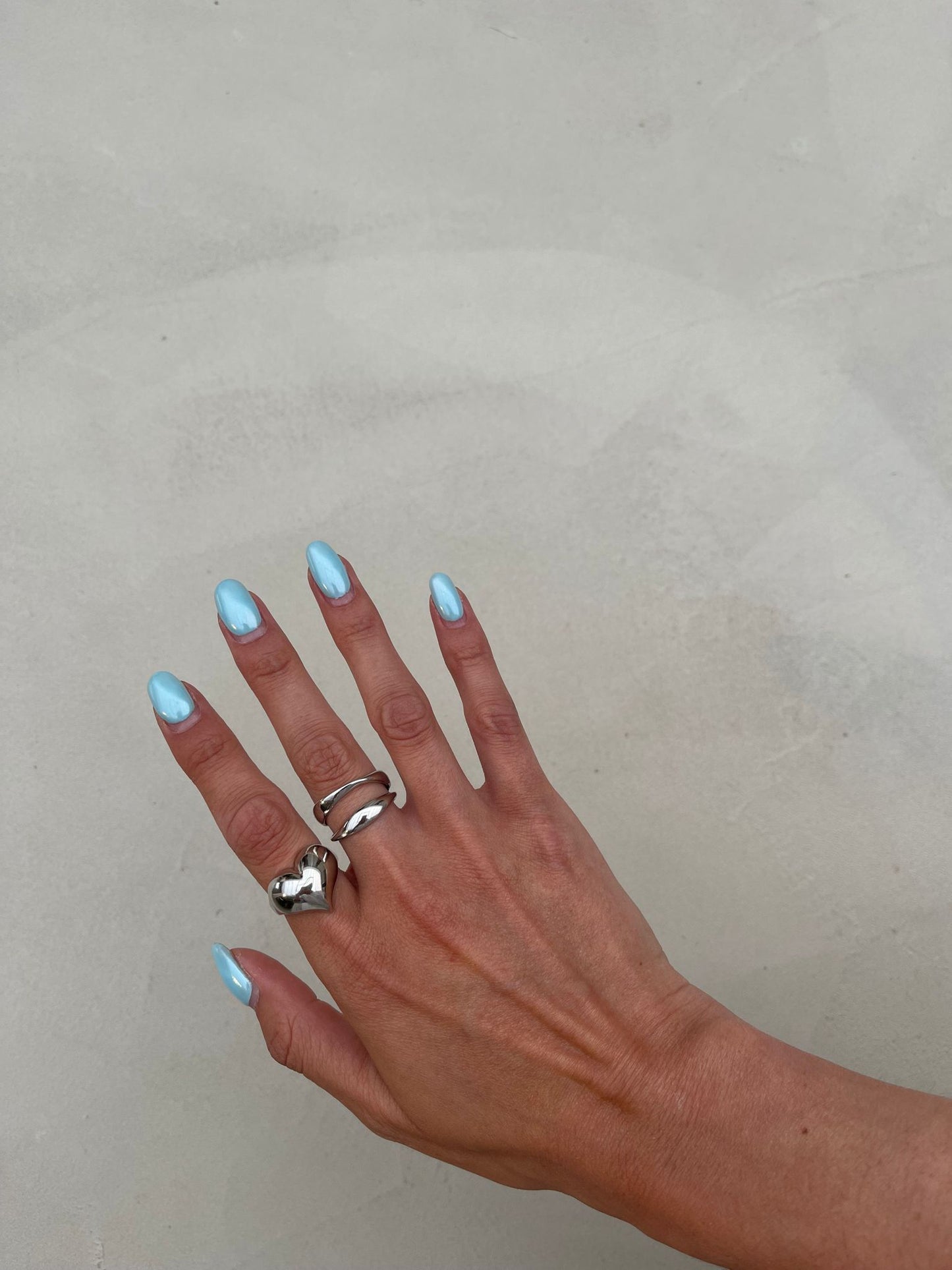 Heart Twist Ring Set Silver