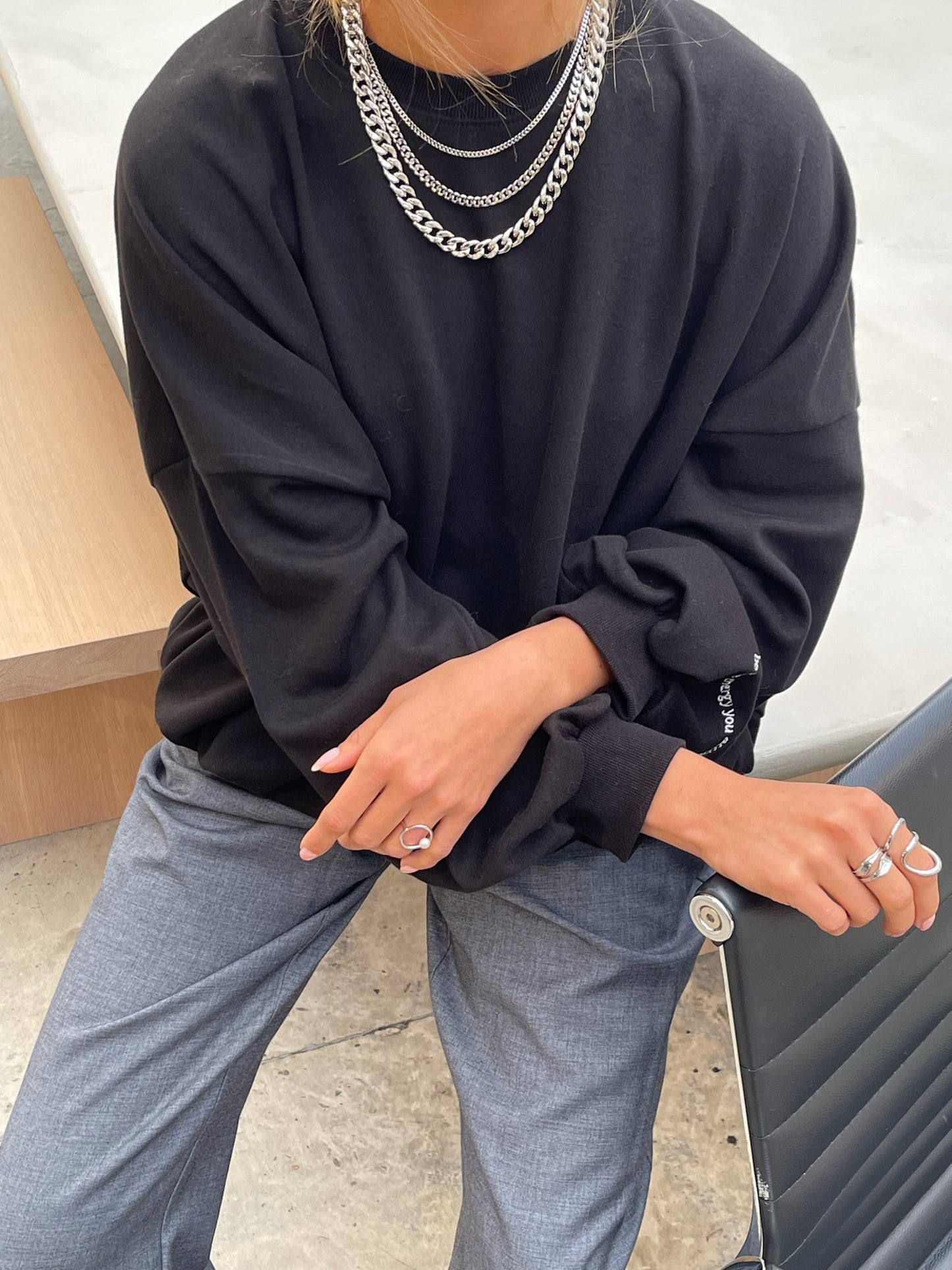 Oversized Lightweight Sweater Black