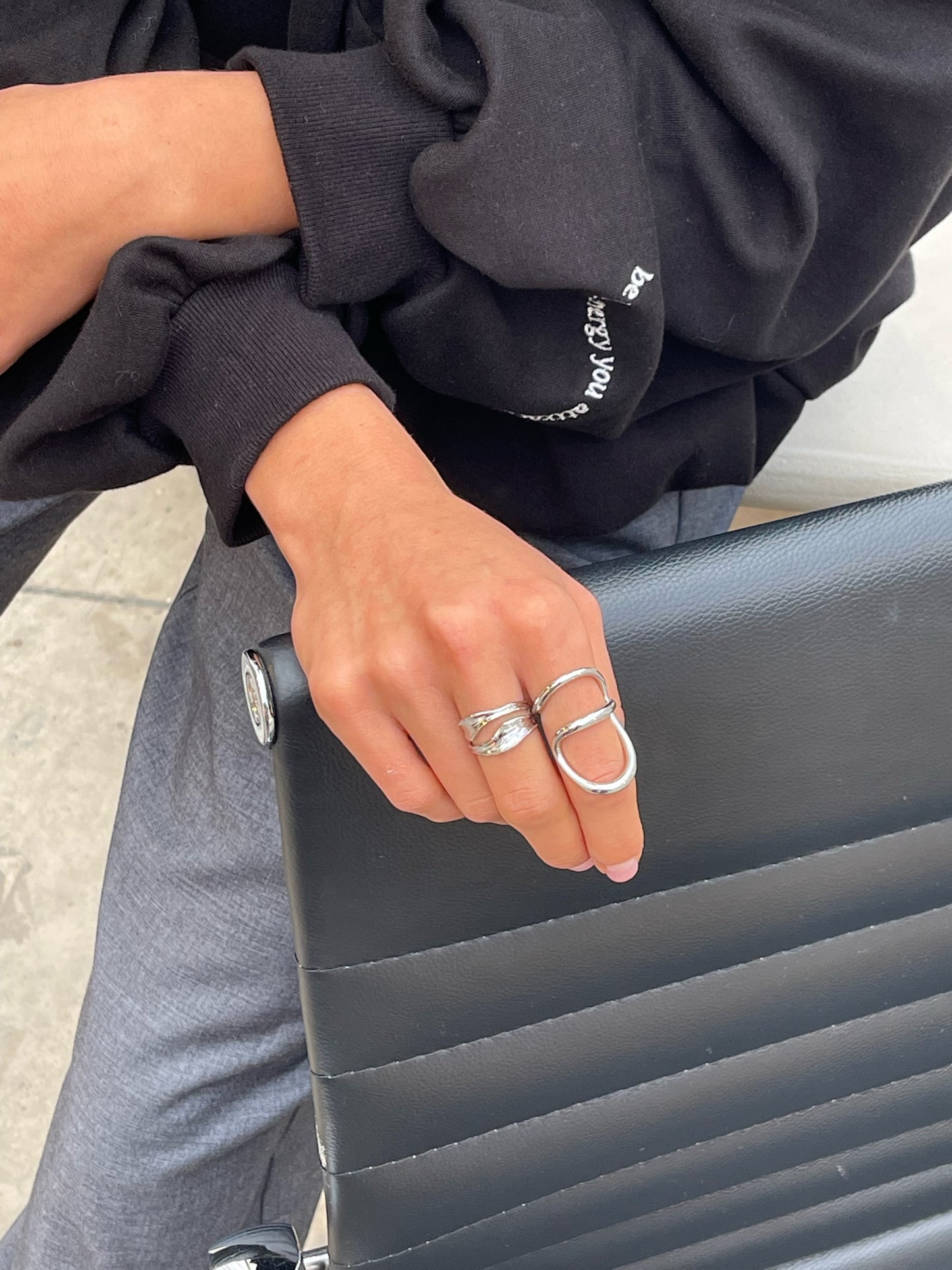 Long Snake Ring Silver