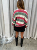 Übergroßer Pullover mit bunten Streifen