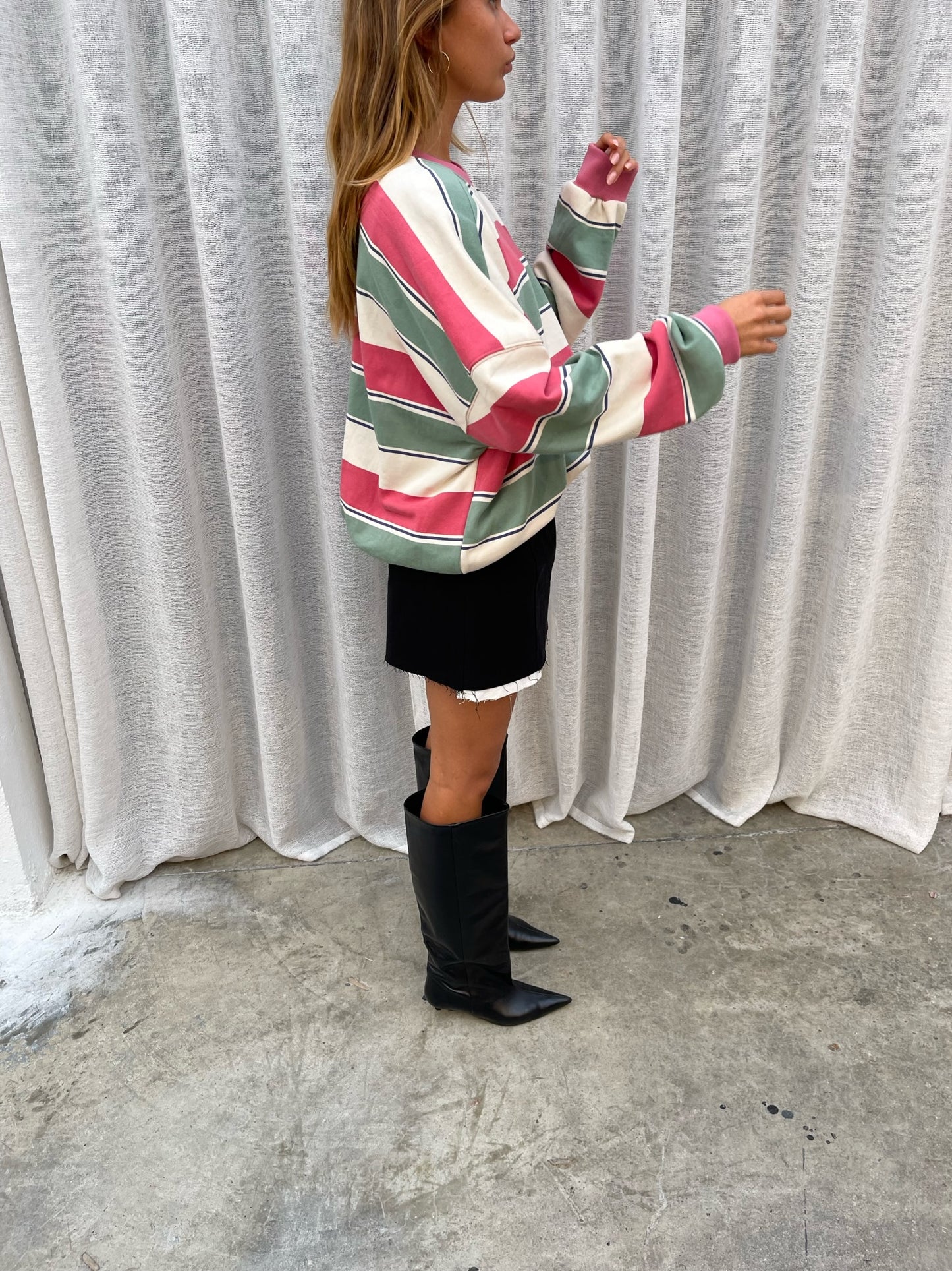 Oversized Multicolour Striped Sweater