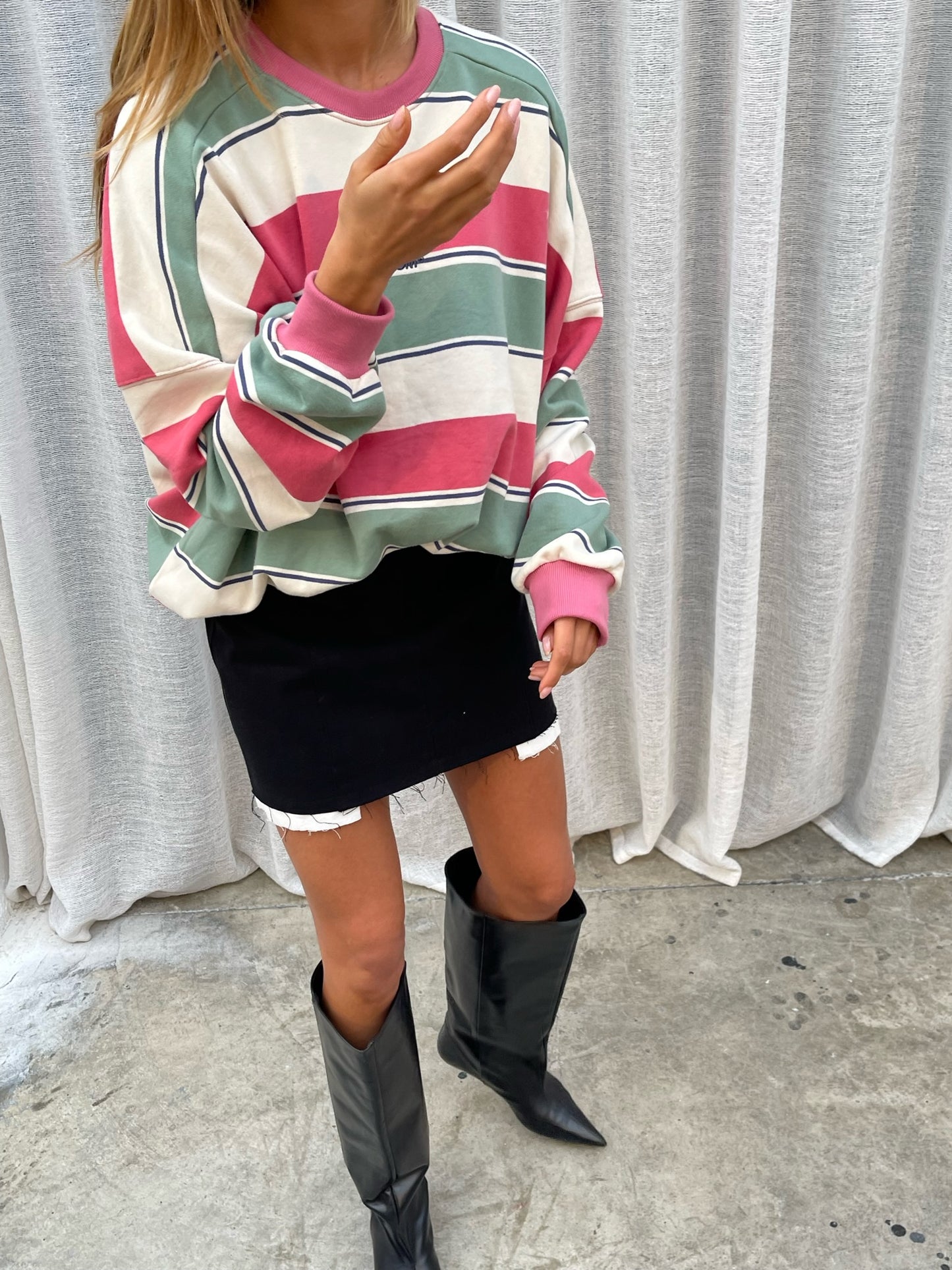 Oversized Multicolour Striped Sweater