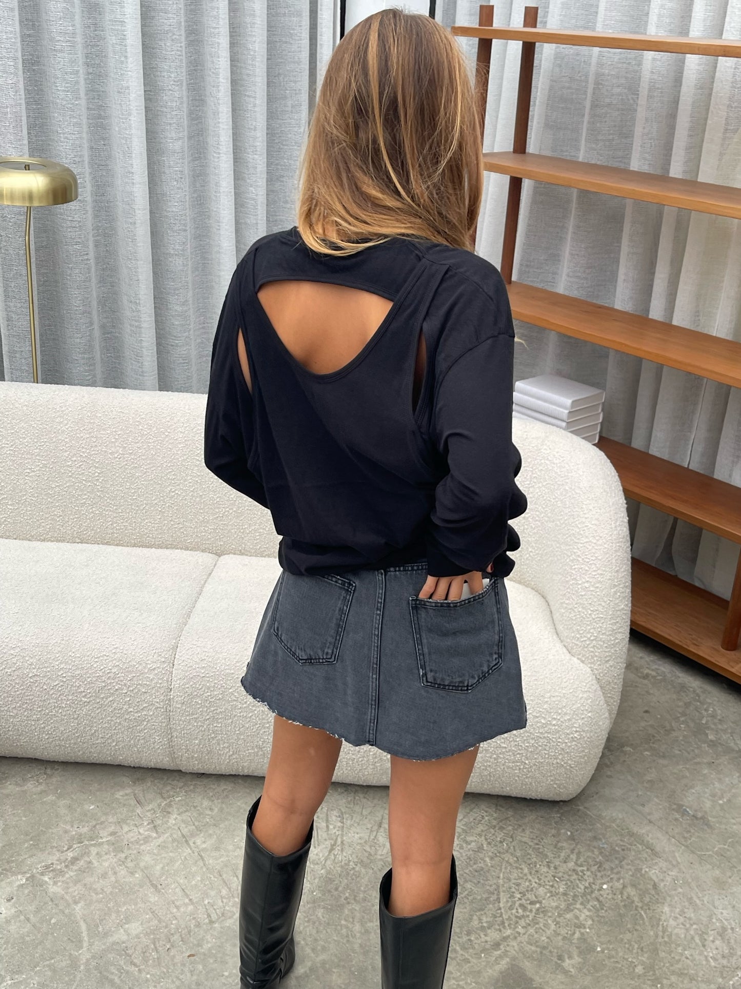 Open Back Top Black
