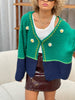 Flower Bicolour Knitted Cardigan