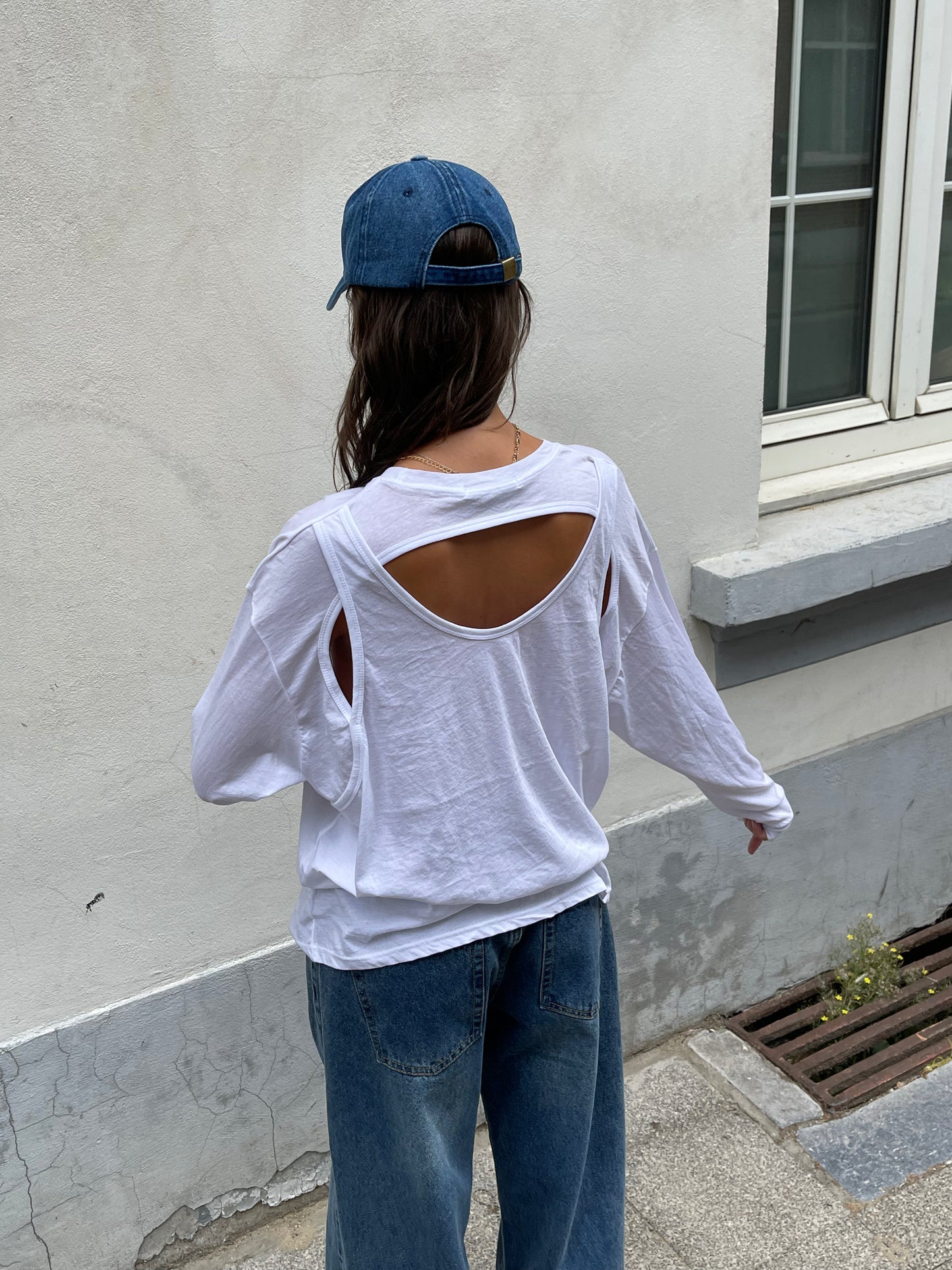 Open Back Top White