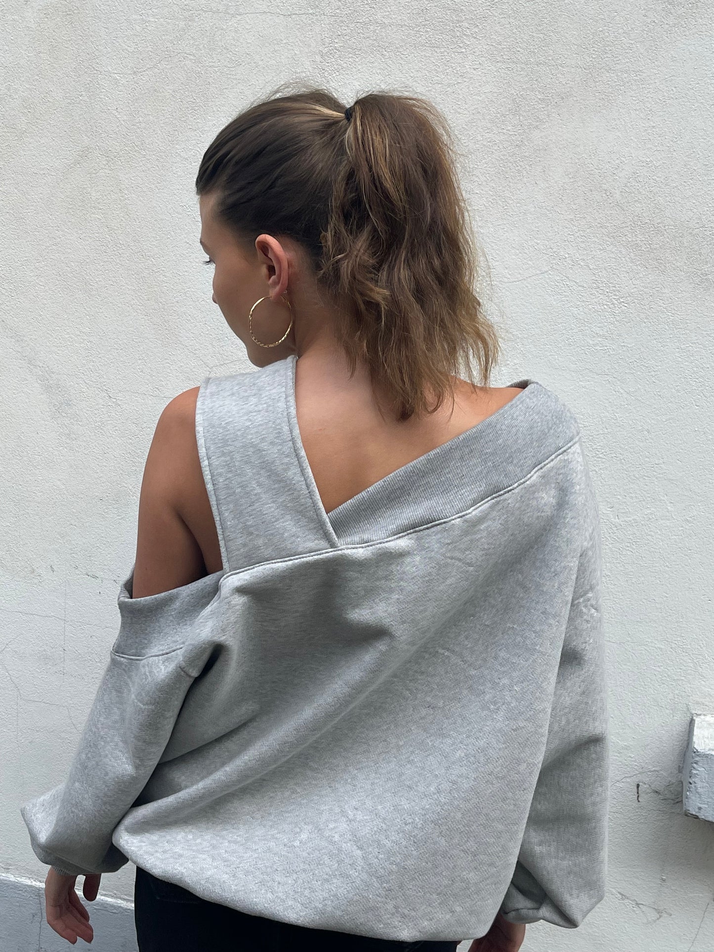 Unbalanced Sweater Heather Grey