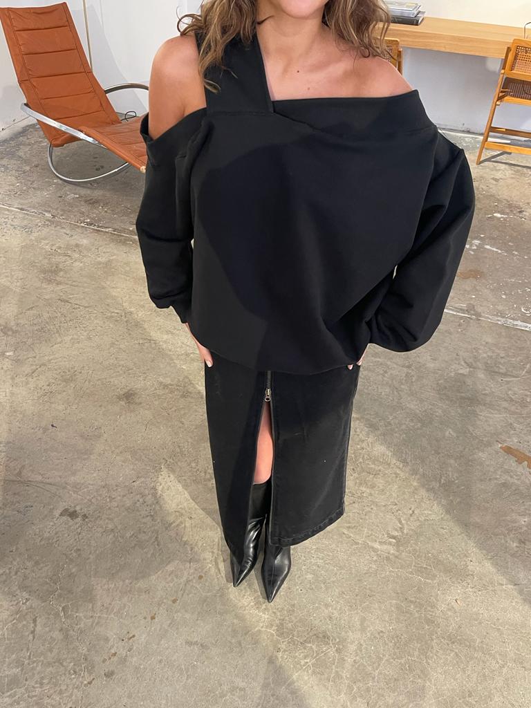 Cowboy Chaps Denim Skirt Faded Black