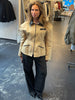 Contrast Collar Cinched Vest Camel
