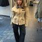 Contrast Collar Cinched Vest Camel