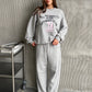 Graphic College Sweater Light Grey