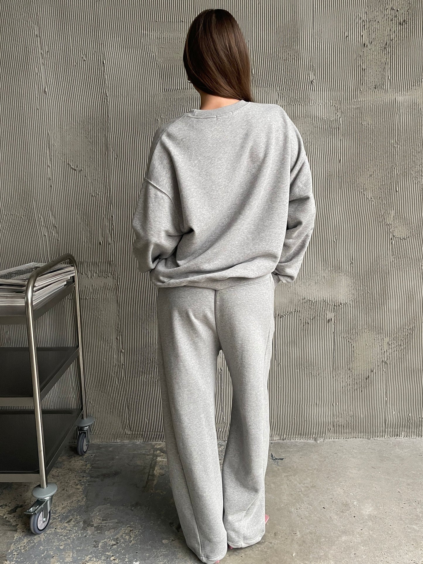 Graphic College Sweater Light Grey