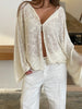 Cloud Knitted Open Style Cardigan Cream