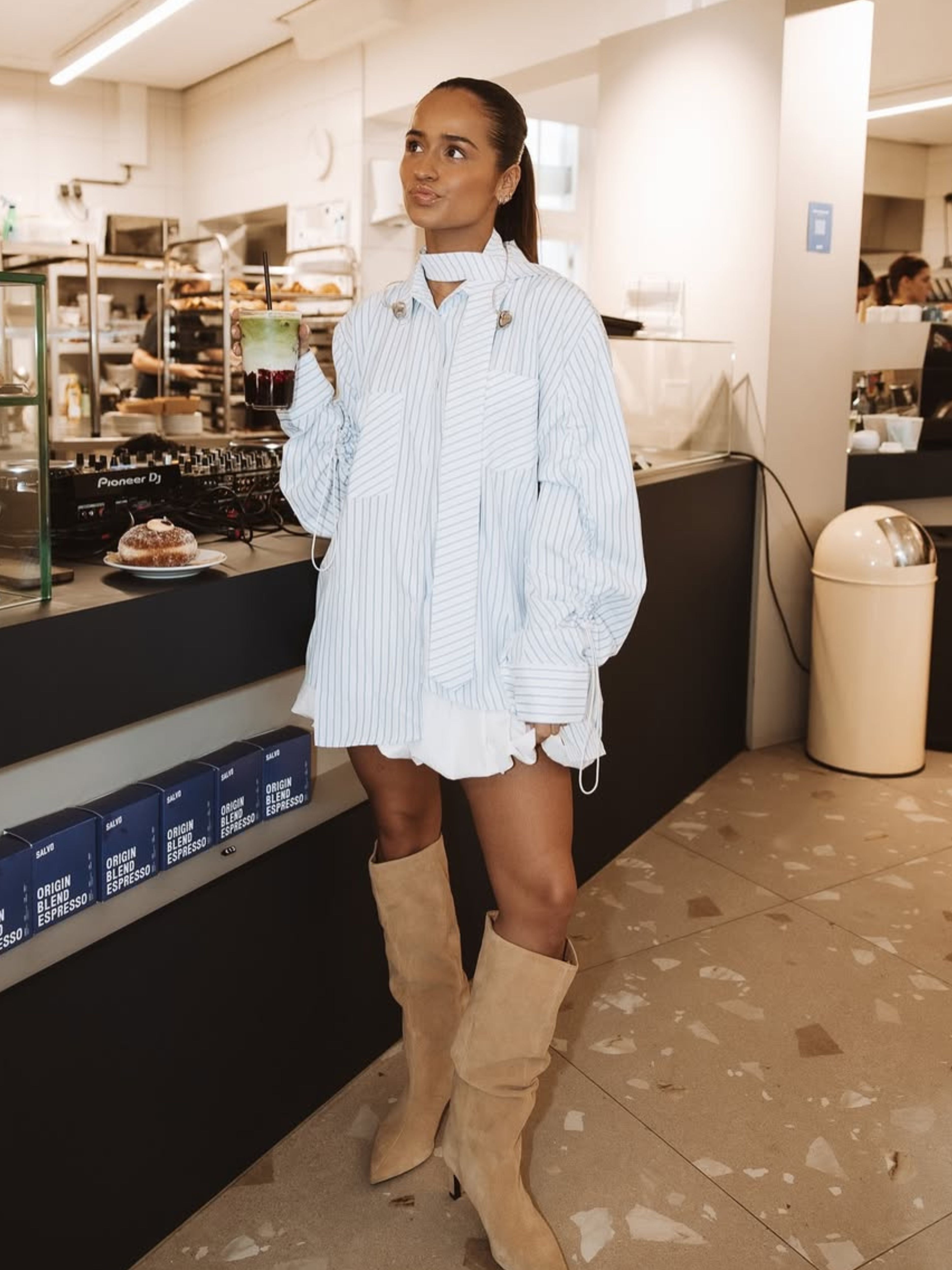 Oversized Striped Drawstring Shirt With Tie – The Room Antwerp